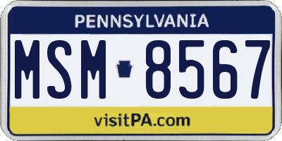 PA license plate MSM8567