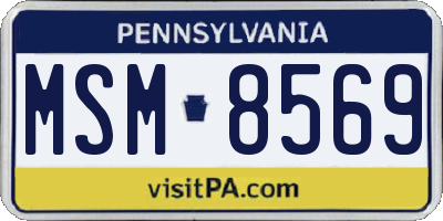 PA license plate MSM8569