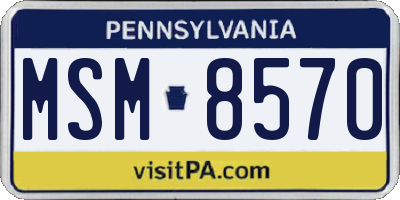 PA license plate MSM8570