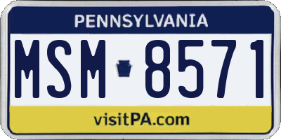 PA license plate MSM8571