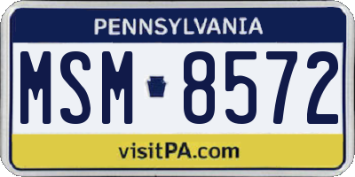 PA license plate MSM8572