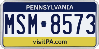 PA license plate MSM8573