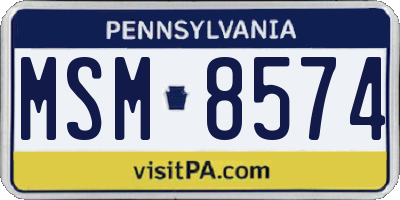 PA license plate MSM8574