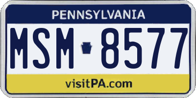 PA license plate MSM8577