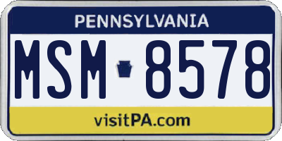 PA license plate MSM8578