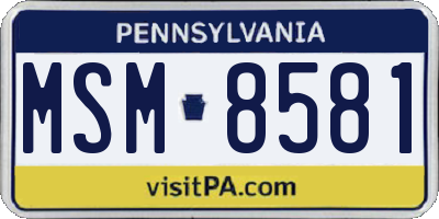 PA license plate MSM8581
