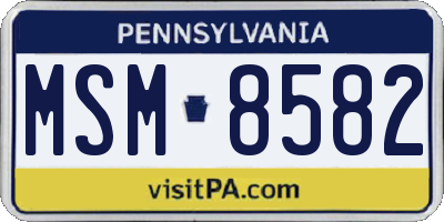 PA license plate MSM8582