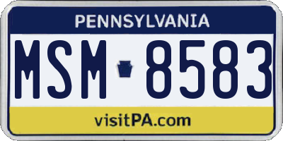 PA license plate MSM8583