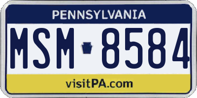 PA license plate MSM8584