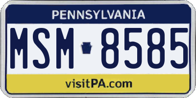 PA license plate MSM8585