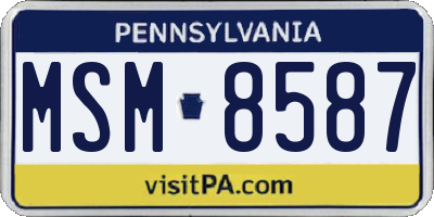 PA license plate MSM8587