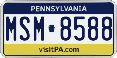PA license plate MSM8588