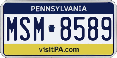 PA license plate MSM8589
