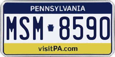 PA license plate MSM8590