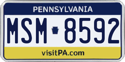 PA license plate MSM8592