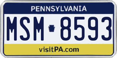 PA license plate MSM8593