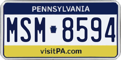 PA license plate MSM8594