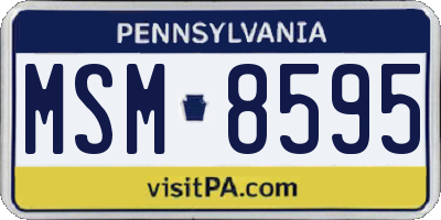 PA license plate MSM8595