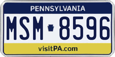 PA license plate MSM8596
