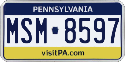 PA license plate MSM8597