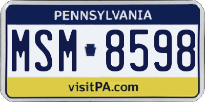 PA license plate MSM8598