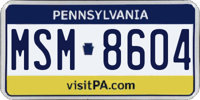 PA license plate MSM8604