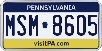 PA license plate MSM8605