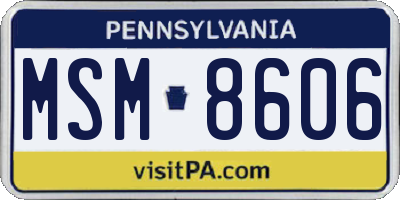 PA license plate MSM8606