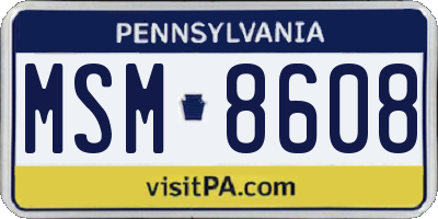 PA license plate MSM8608