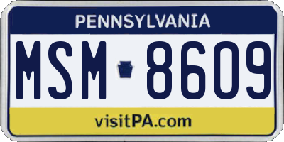 PA license plate MSM8609