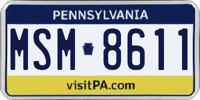 PA license plate MSM8611