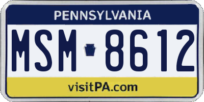 PA license plate MSM8612
