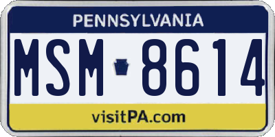 PA license plate MSM8614