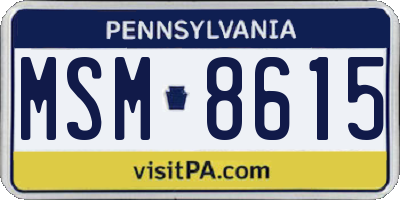 PA license plate MSM8615