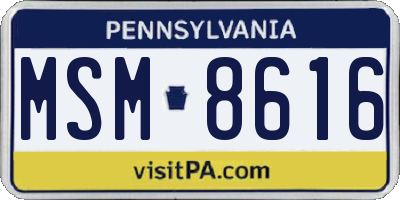 PA license plate MSM8616