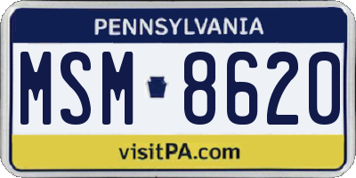 PA license plate MSM8620
