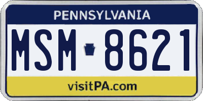 PA license plate MSM8621