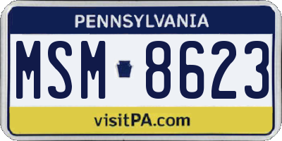 PA license plate MSM8623
