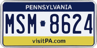 PA license plate MSM8624