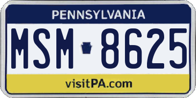 PA license plate MSM8625