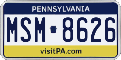 PA license plate MSM8626