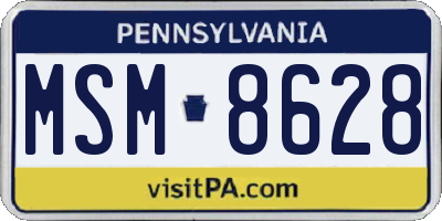 PA license plate MSM8628