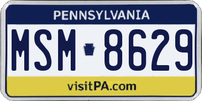 PA license plate MSM8629