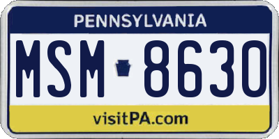 PA license plate MSM8630