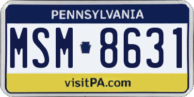 PA license plate MSM8631