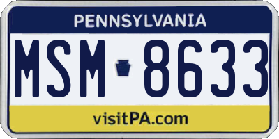 PA license plate MSM8633