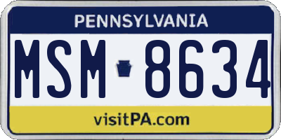 PA license plate MSM8634