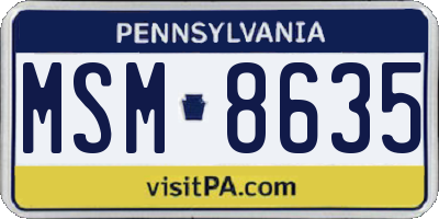 PA license plate MSM8635