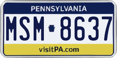 PA license plate MSM8637