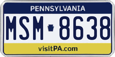 PA license plate MSM8638